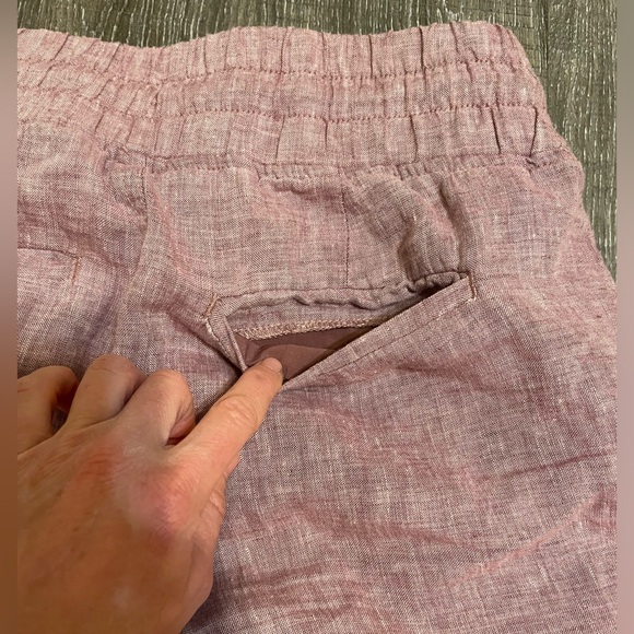 Athleta ‘Cabo’ Linen Pants. Sz 4 (small/medium). Tawny Orchid Rose color - Picture 9 of 10